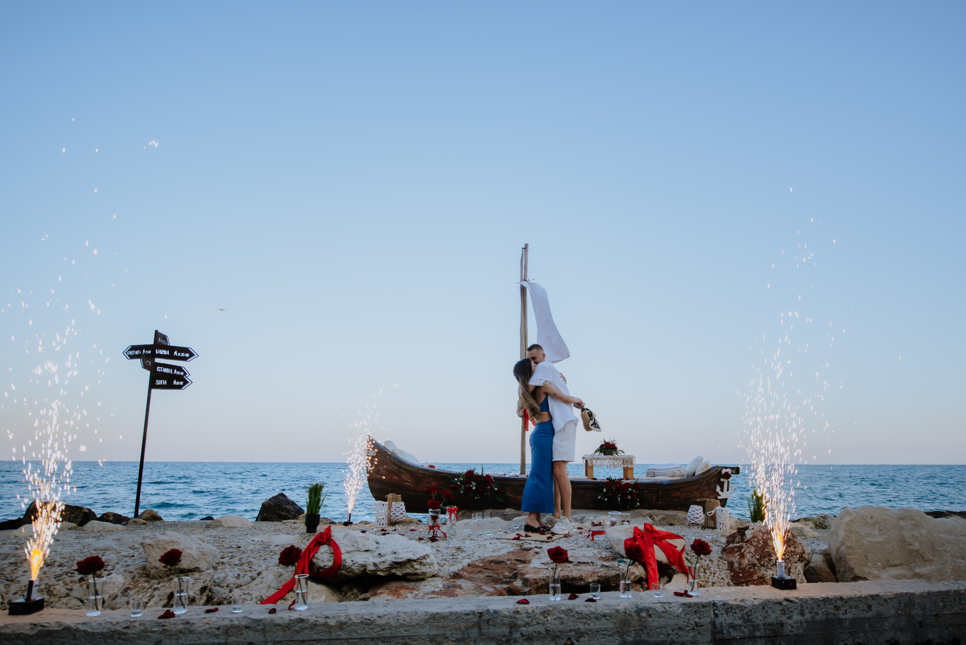 Adults-only romantic atmosphere for couples focused on calm and comfort